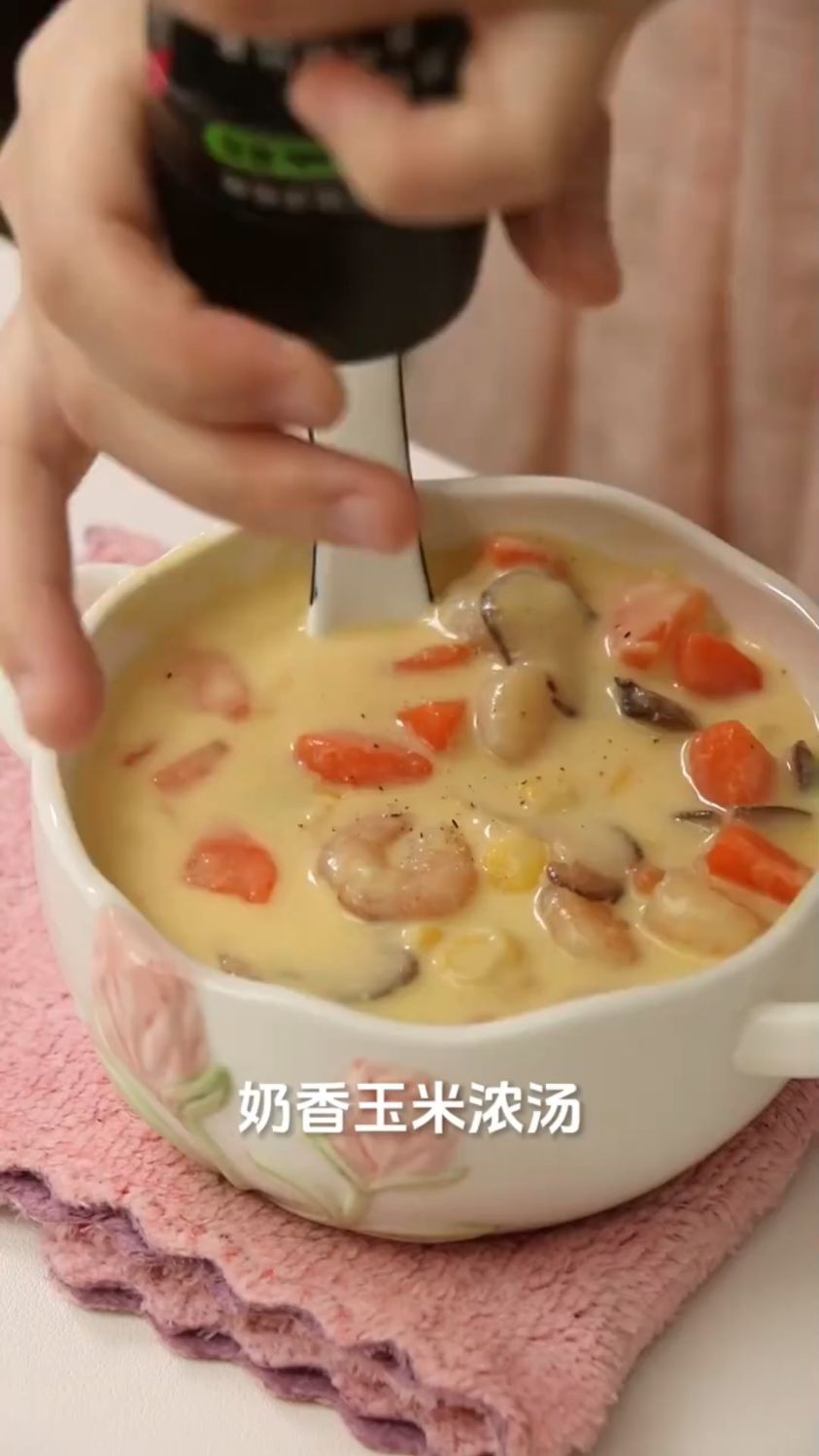 奶香玉米浓汤这样做