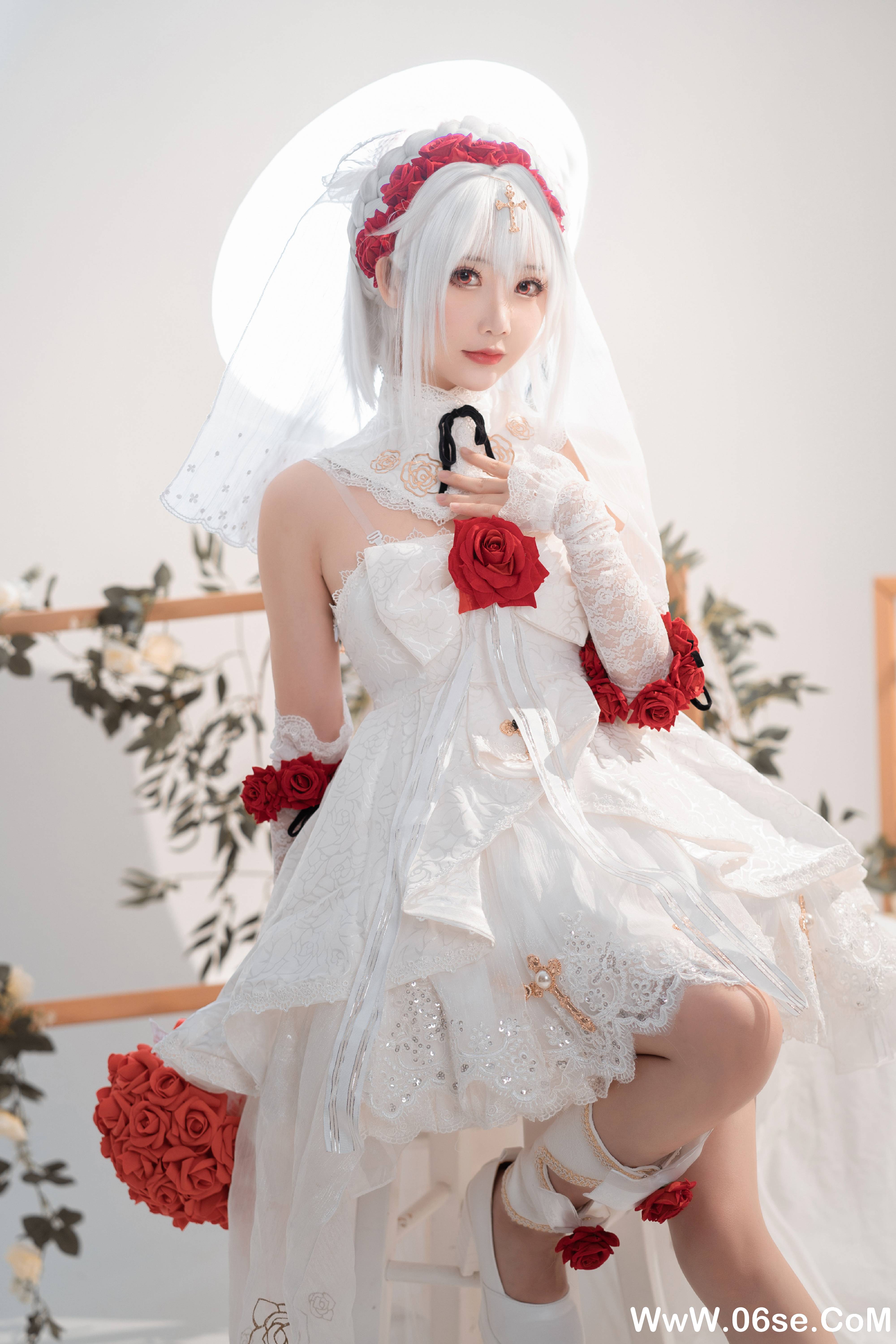 Coser面饼仙儿 NO.082– 德丽莎婚纱 [13P90P]-六色网