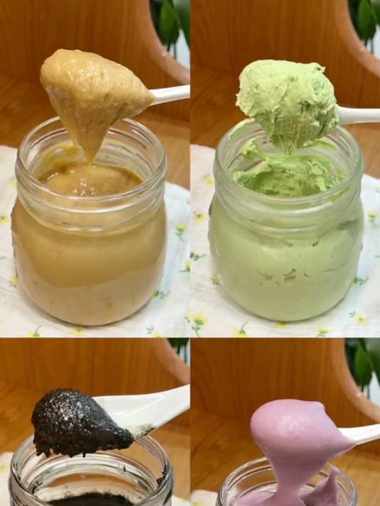 分享一些五分钟就可以做好的酱花生酱、芝麻酱、抹茶酱、芋泥酱