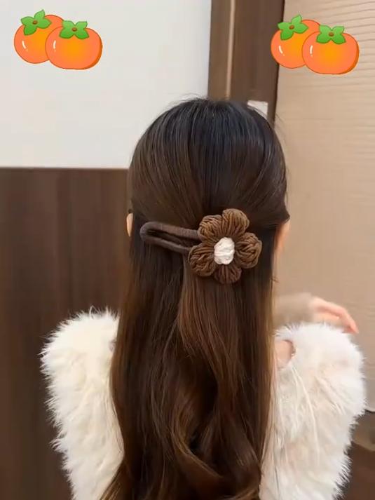 这个毛线花朵鸭嘴夹真的是手残姐妹的天菜呀!