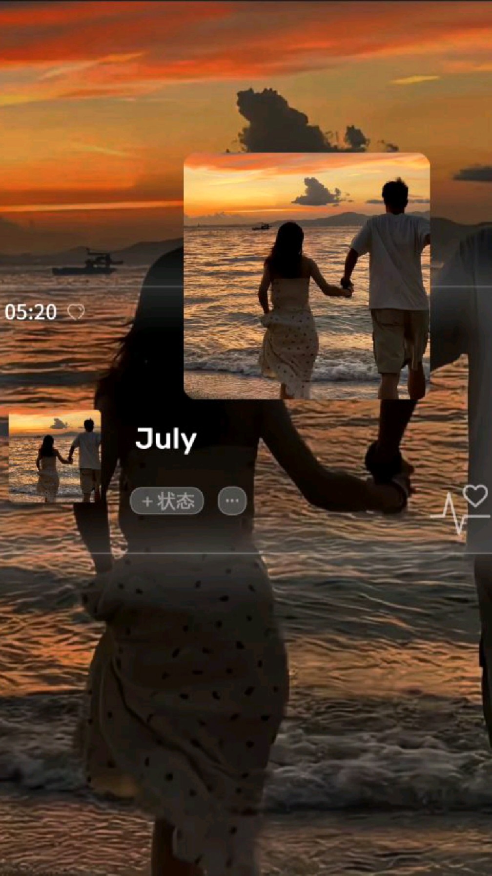 情侣头像 浪漫不过海边日落沙滩