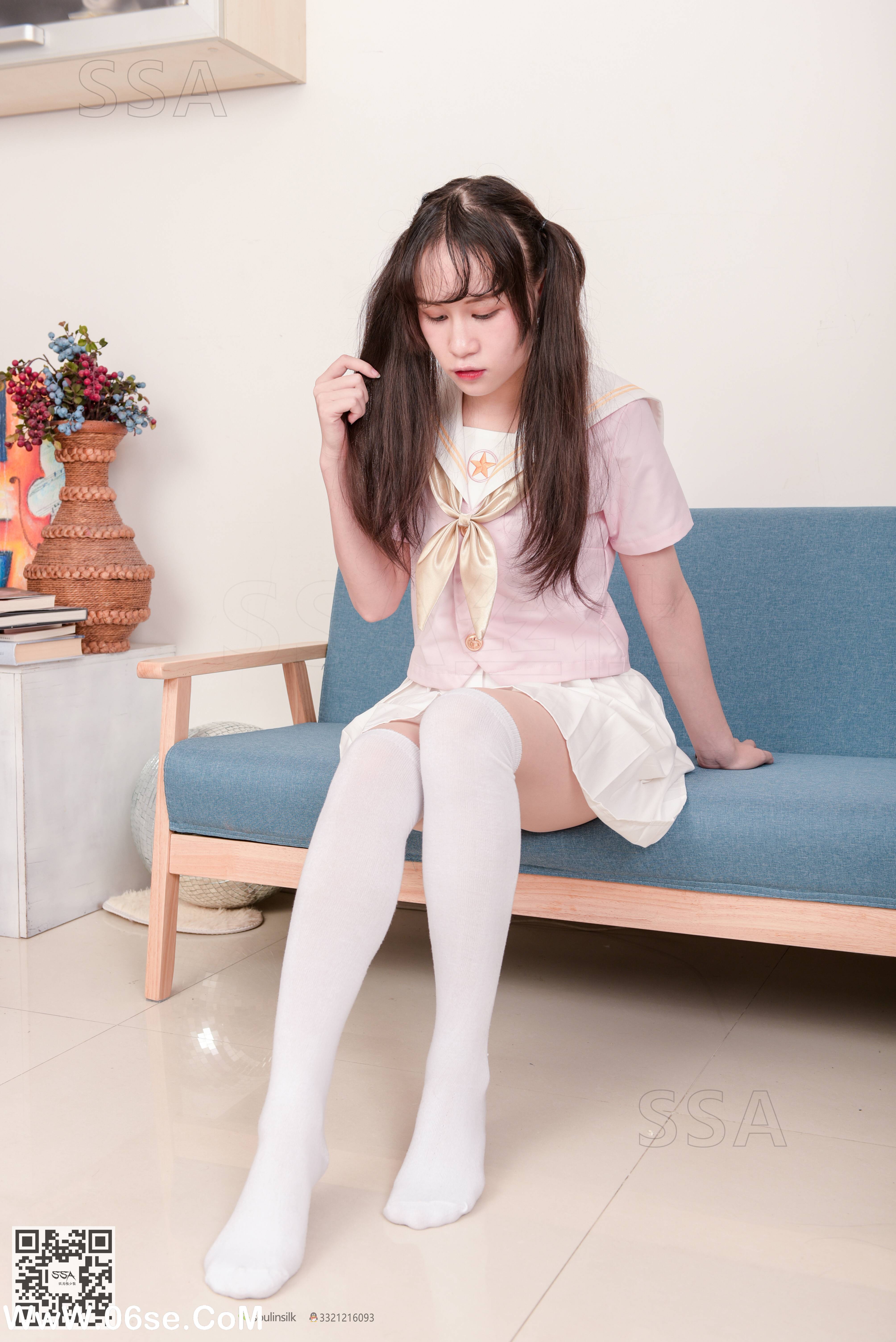 图片[12]-[SSA丝社] NO.144 丹丹 粉色JK制服的穿搭示范[195P2.56G]-六色网