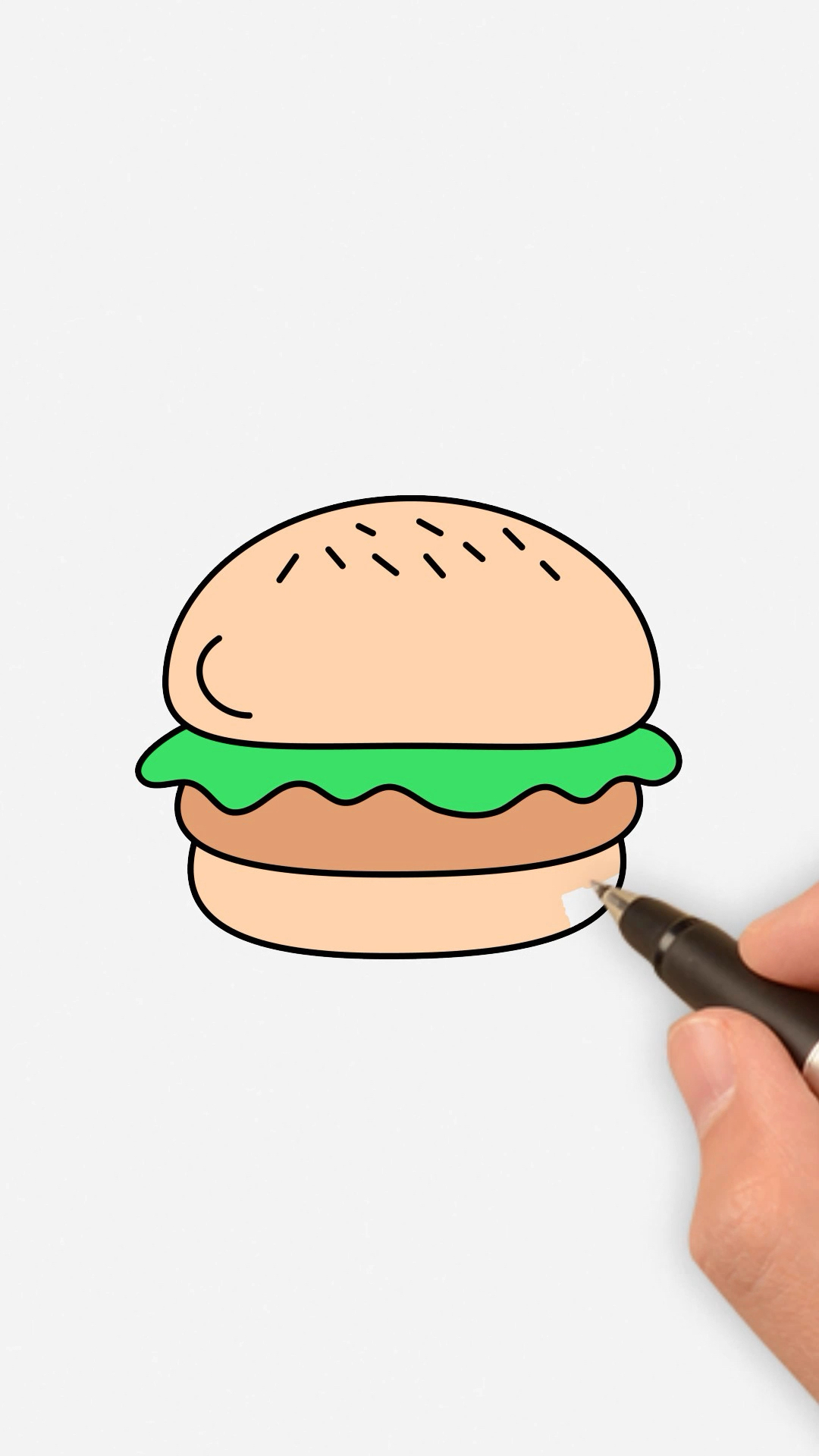 汉堡简笔画!