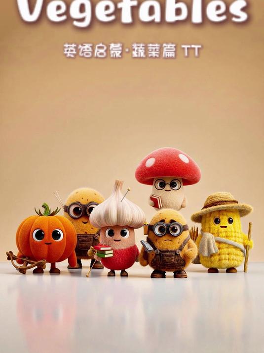 听歌看动画学习6个蔬菜的英语单词 #亲子英语##动画学英语##听歌学英语#