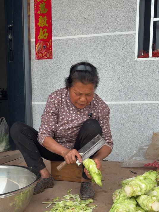 地里的南充菜和青菜卖不掉,老妈把它们做成干咸菜和酸菜