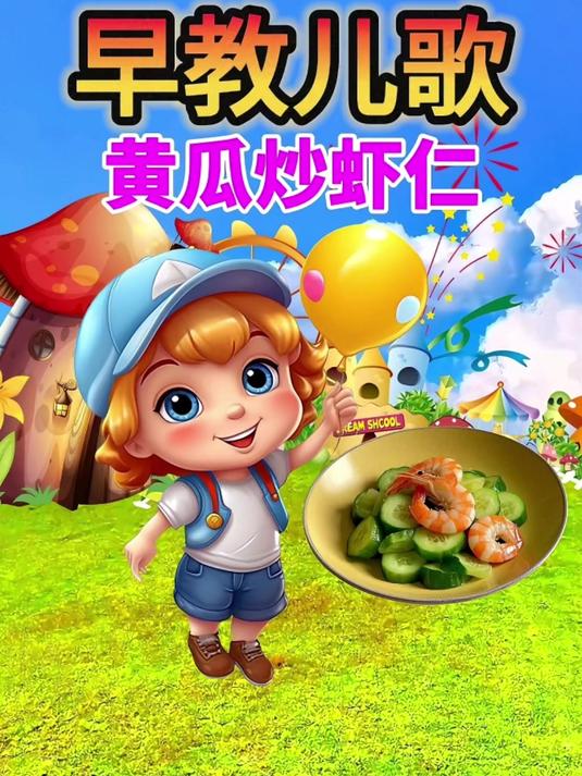 黄瓜炒虾仁1-3岁早教启蒙 宝宝0到3岁早教儿歌 幼儿儿歌 益智动画