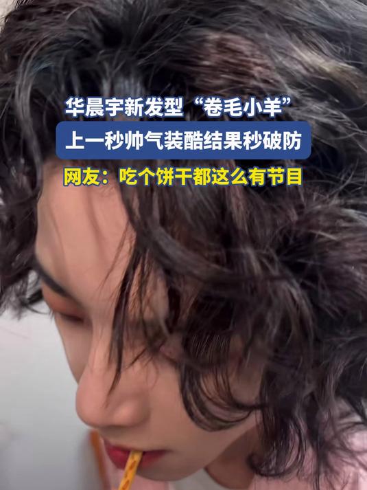 华晨宇新发型“卷毛小羊”,上一秒帅气装酷结果秒破防