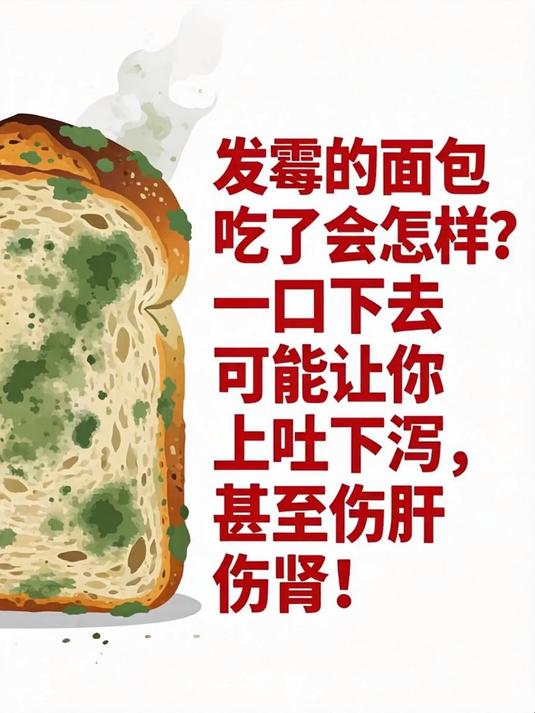 发霉的面包吃了会怎样？一口下去可能让你上吐下泻，甚至伤肝伤肾！