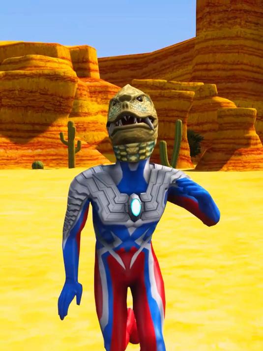 带着头套的奥特曼一起跳舞