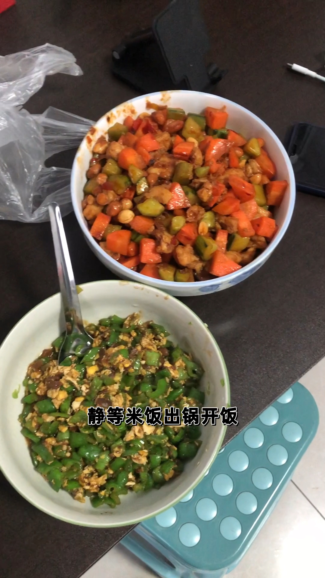 下午去超市买菜晚上做了宫保鸡丁,辣椒鸡蛋酱,蒸大米饭,晚上去步行街溜溜。一天结束