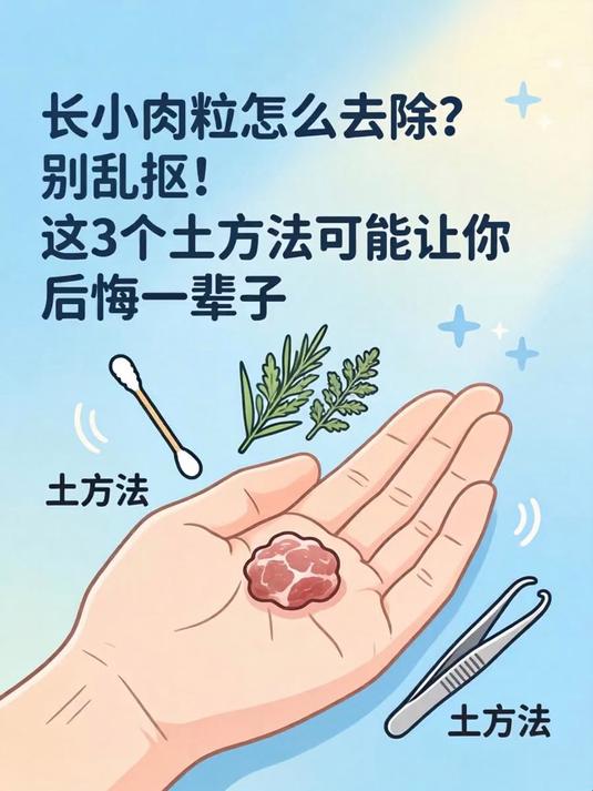 长小肉粒怎么去除？别乱抠！这3个土方法可能让你后悔一辈子