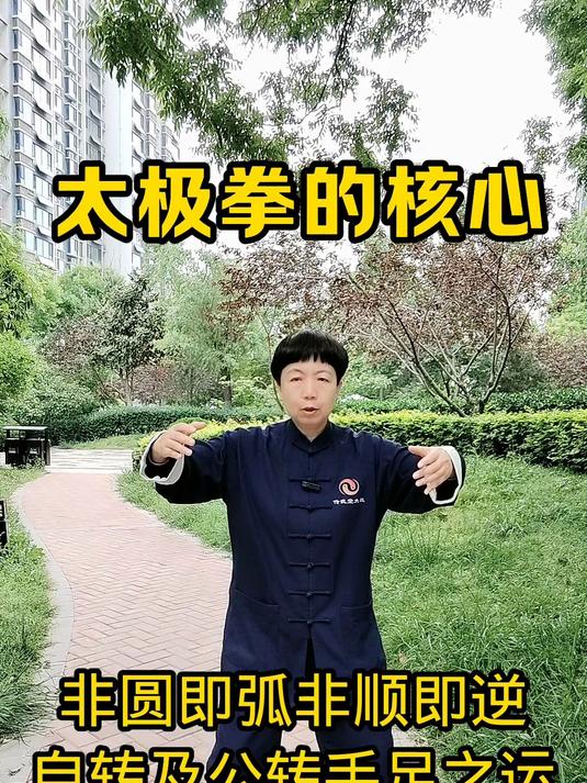 太极拳核心原来是这样练的,非圆即弧,非顺即逆,自传及公转