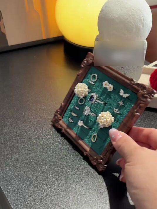 创意复古首饰展示架欧式相框戒指珠宝收纳盘梳妆台店铺陈列摆件