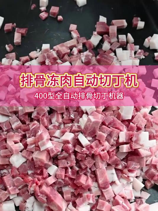 全自动排骨冻肉切丁机器,支持定制规格快速切丁,安全不伤人工