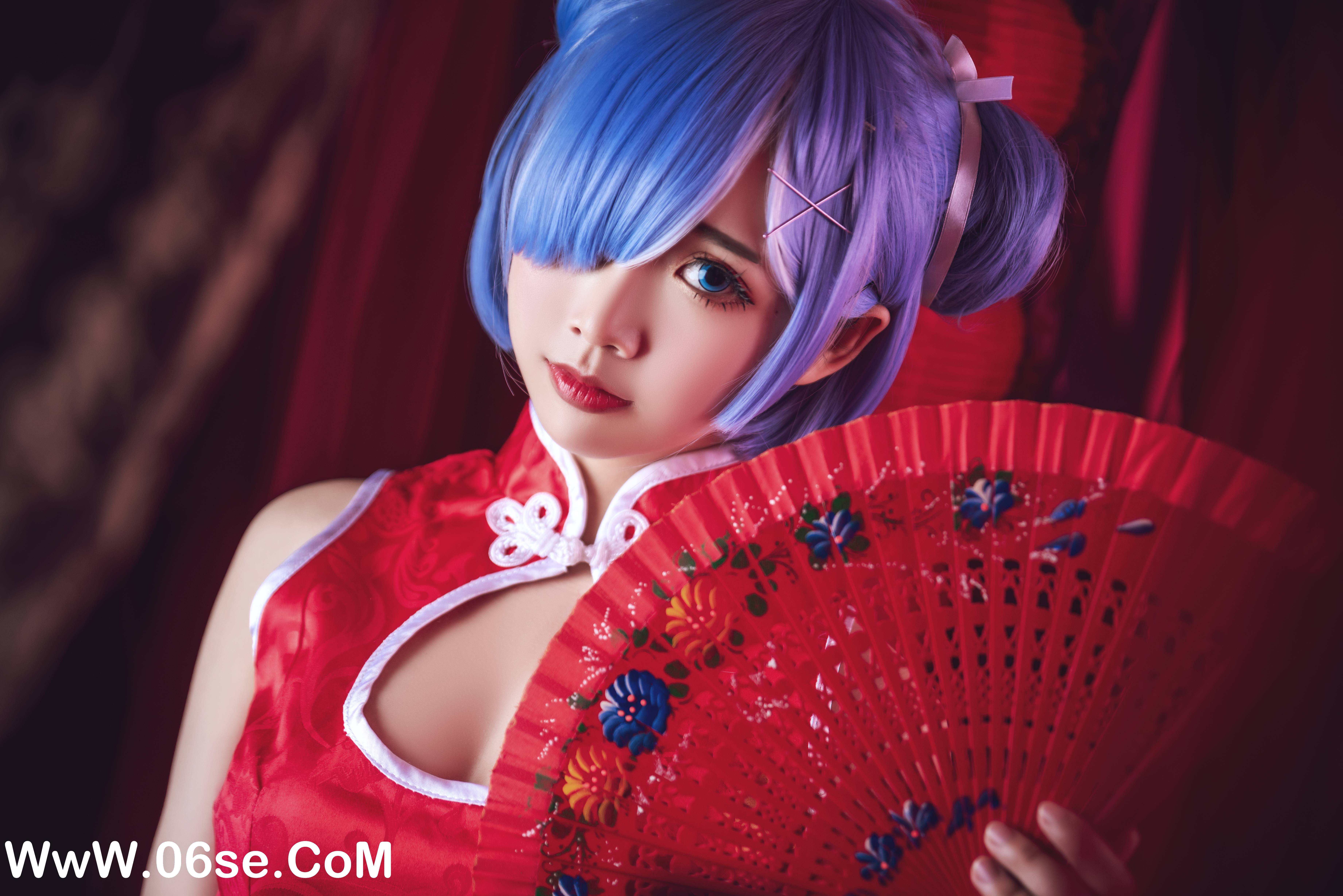 图片[8]-Coser面饼仙儿 NO.023 – 雷姆旗袍[23P379M]-六色网