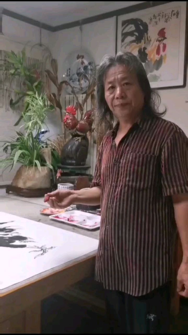 墨豪写意画鸡
