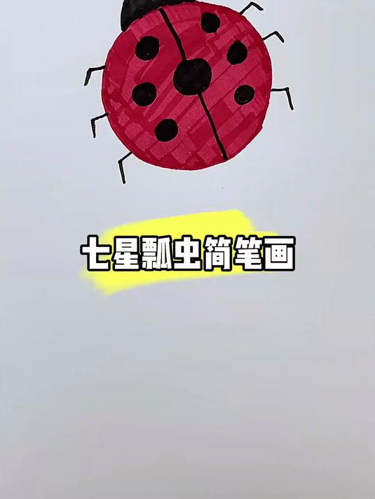 七星瓢虫简笔画,简单易学!