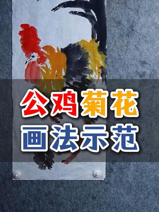 602公鸡菊花画法示范