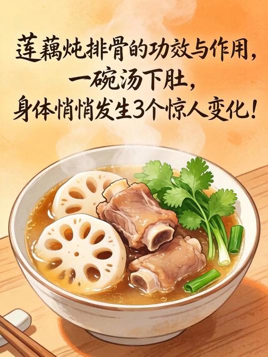 莲藕炖排骨的功效与作用,一碗汤下肚,身体悄悄发生3个惊人变化!