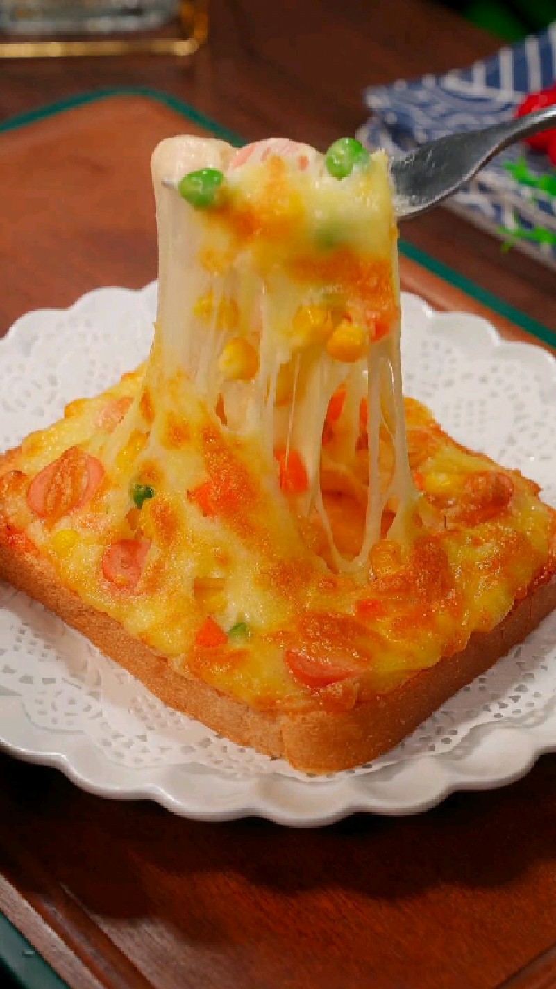 空气炸锅美食做土司披萨