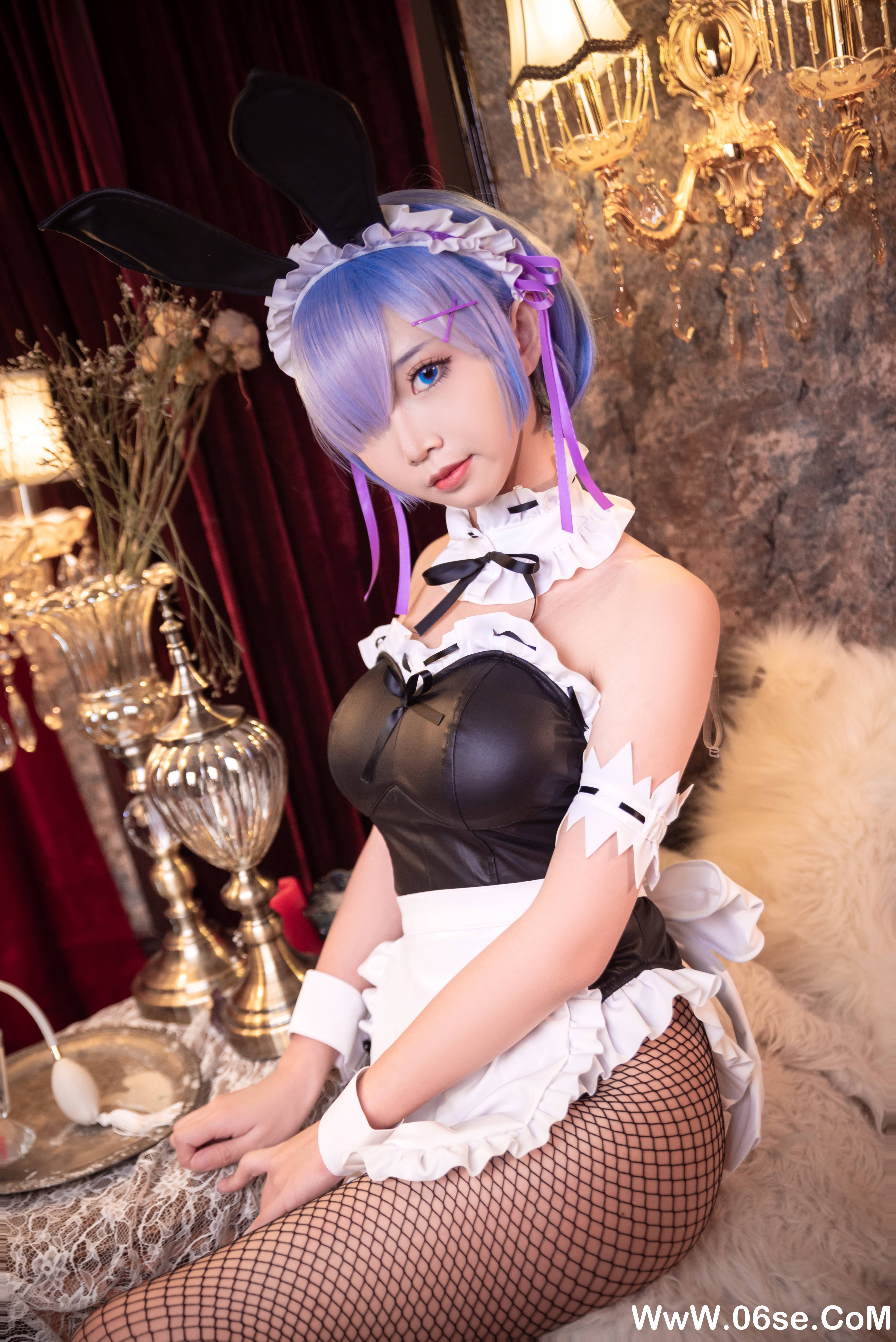 图片[17]-Coser面饼仙儿 NO.066 – 网袜蕾姆[27P328M]-六色网