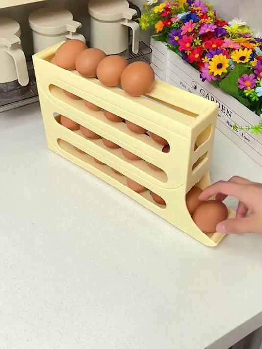 滚蛋鸡蛋盒多层助保鲜，冰箱里放超整齐，防摔拿取便，告别杂乱