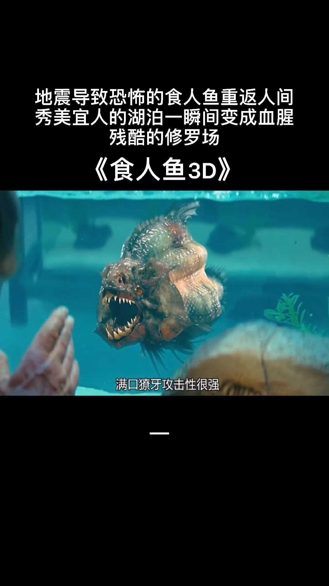《食人鱼3D》一:地震导致恐怖的食人鱼重返人间,秀美宜人的湖泊瞬间变成血腥的修罗场