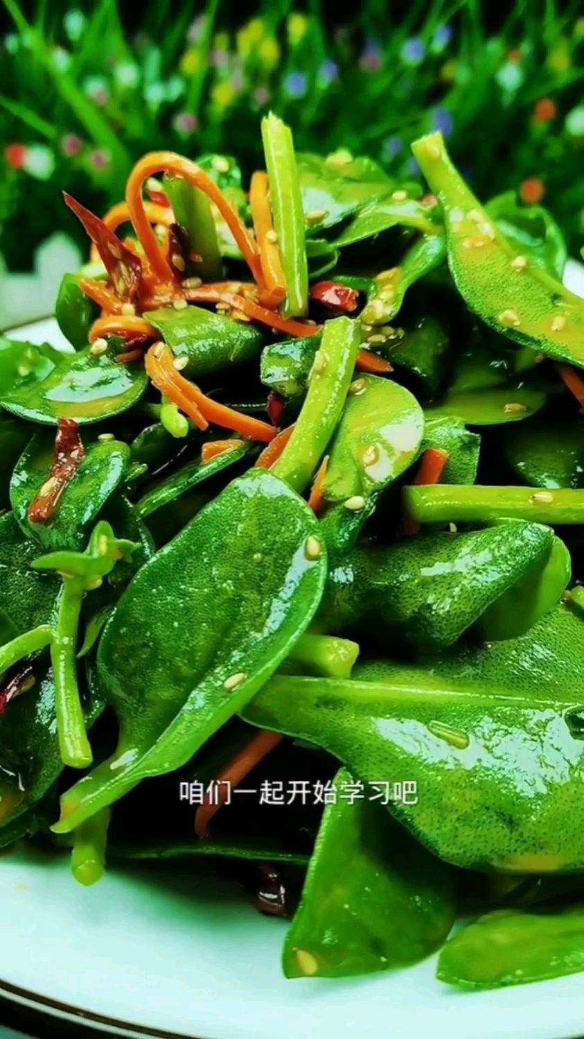 纯素美食麻酱凉拌穿心莲