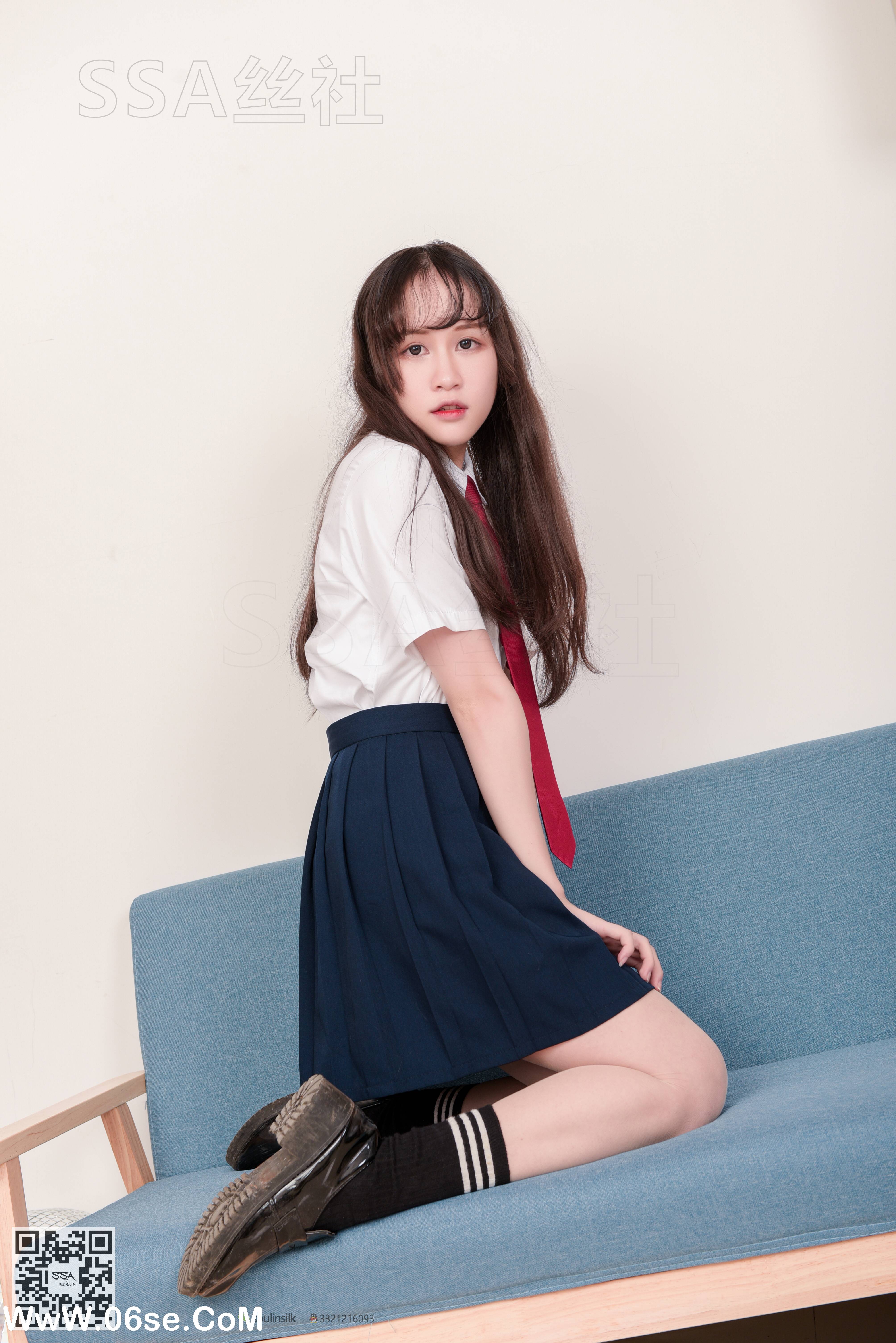 图片[33]-[SSA丝社] NO.141 丹丹 JK制服黑色半膝袜肉丝穿搭示范[133P2.09G]-六色网