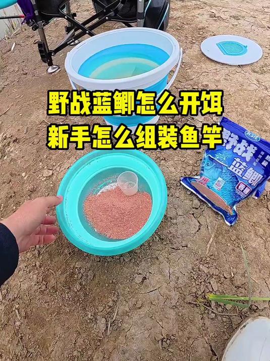 野战蓝鲫开饵教程,新手鱼竿组装过程