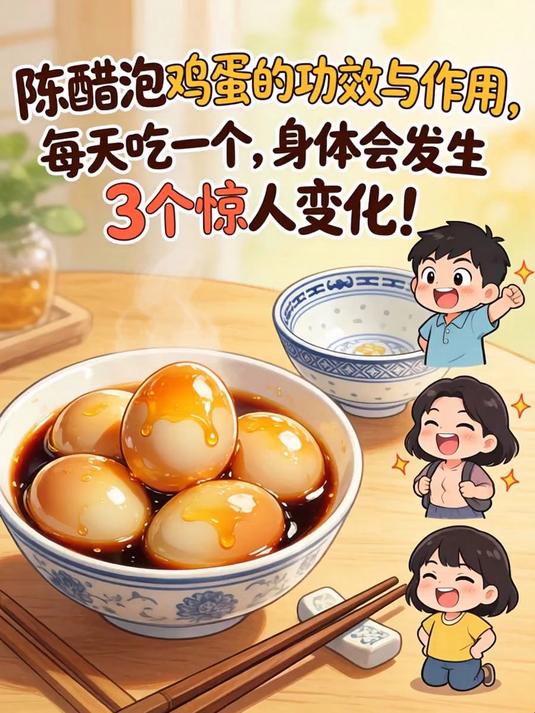陈醋泡鸡蛋的功效与作用，每天吃一个，身体会发生3个惊人变化！