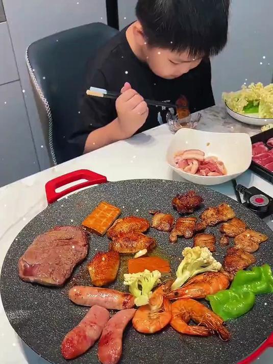 「新二代」多功能韩式电烤盘室内电烤炉烤肉烧烤涮烤一体锅