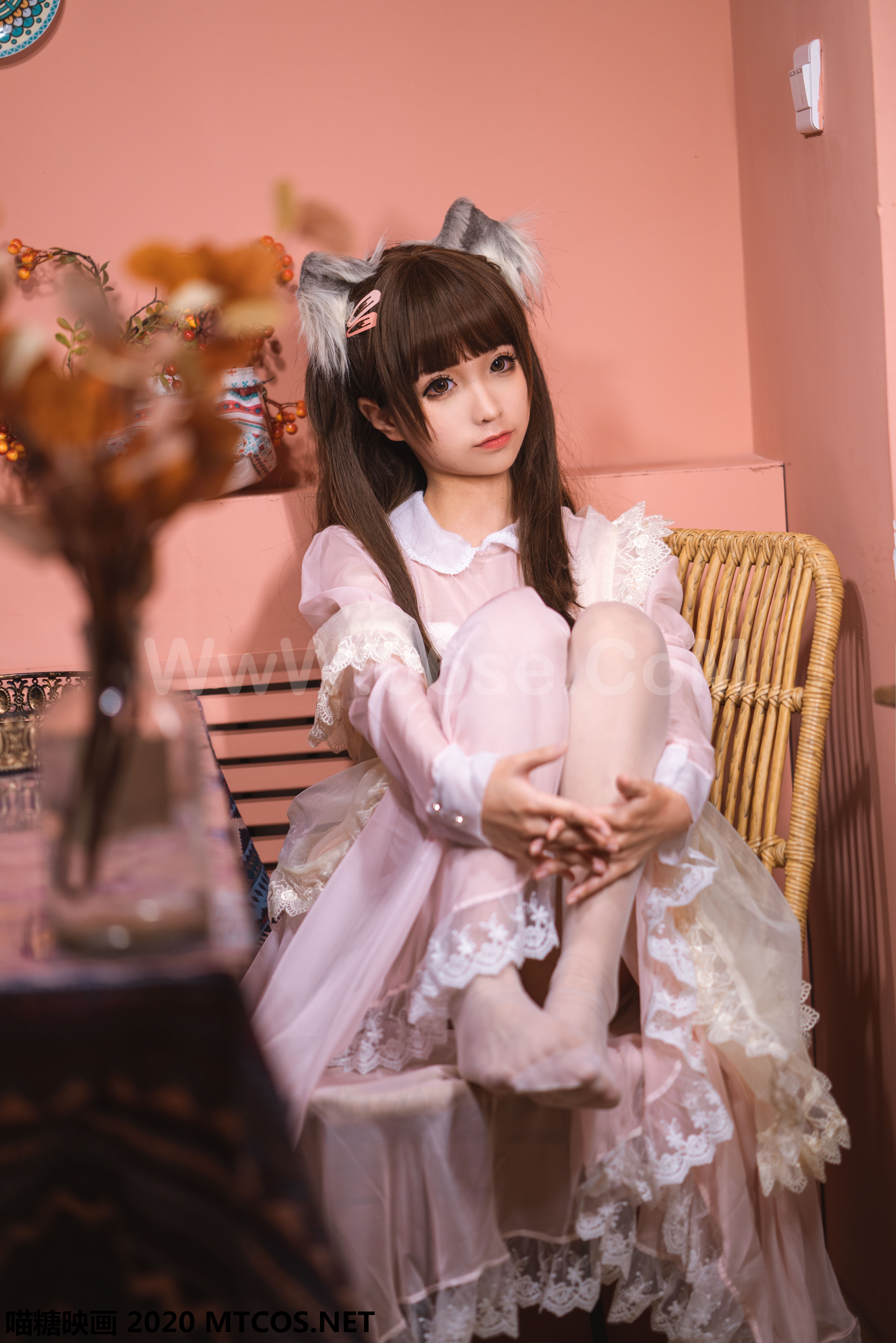 图片[8]-[MTCos] 喵糖映画 Vol.119 蠢沫沫 粉色猫耳女仆-六色网