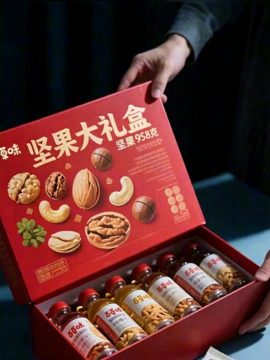 离谱！百草味回应 958 克坚果礼盒仅含 33 克坚果