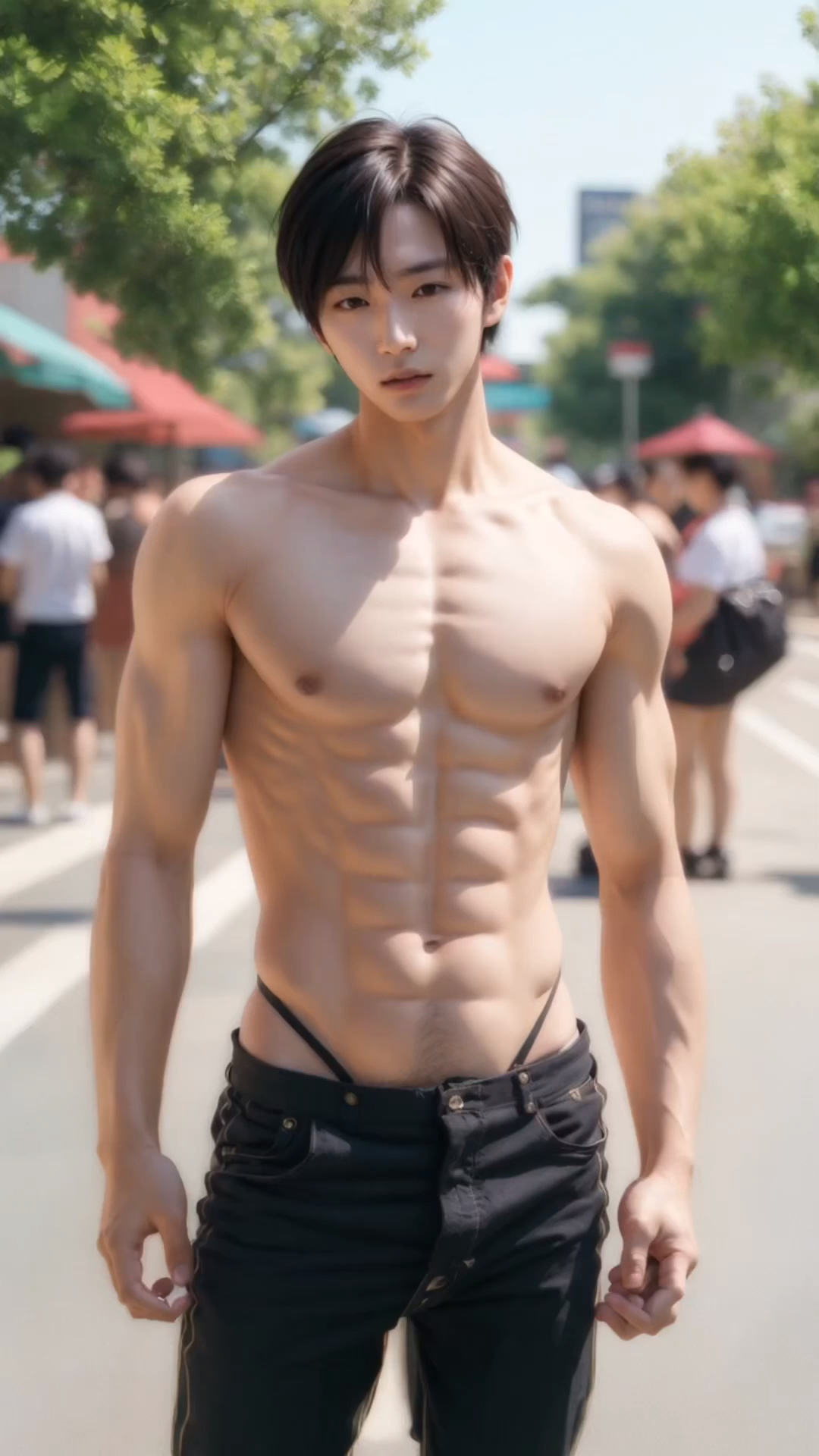 令人窒息的肌肉男:饱满胸肌与18块腹肌!