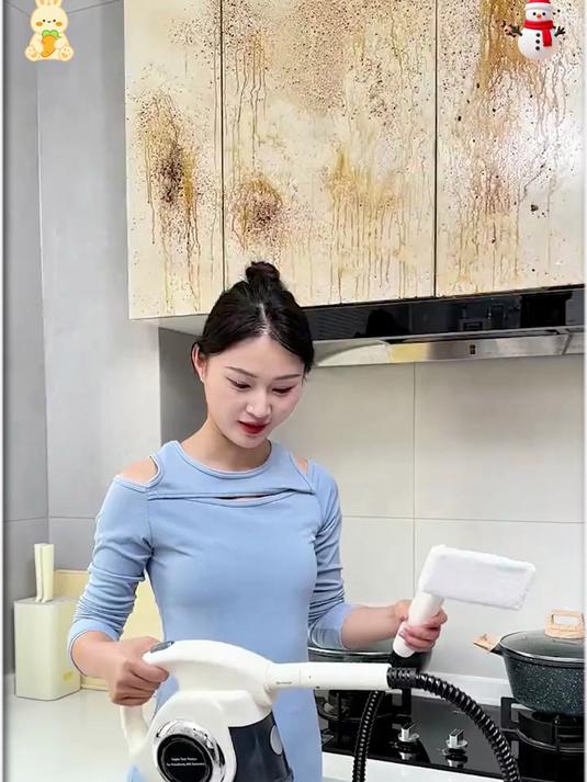 清洁必备蒸汽清洁机!高温高压,厨房油污轻松除!