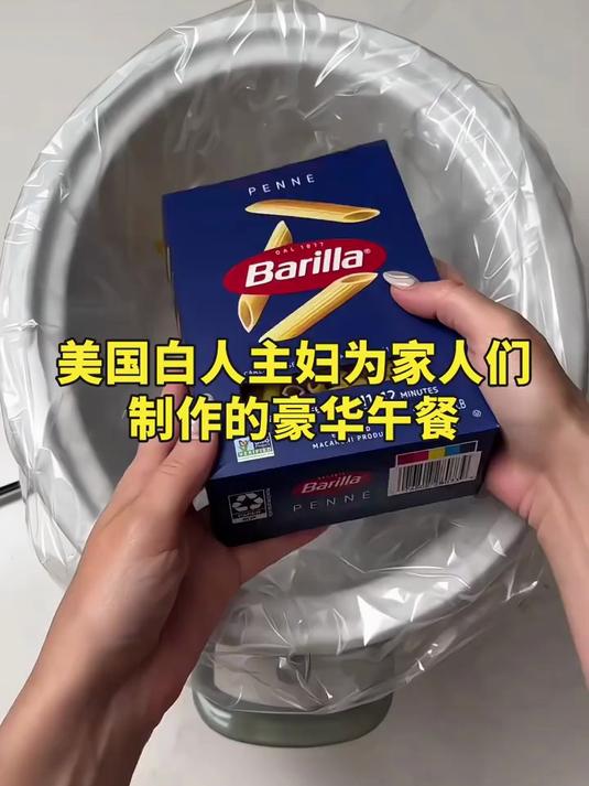 美国白人主妇为家人制作豪华午餐，感觉是在拌猪食