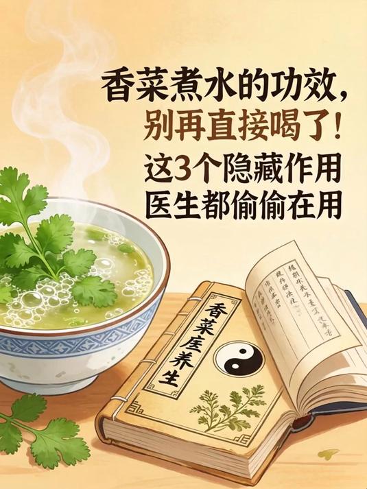香菜煮水的功效,别再直接喝了!这3个隐藏作用医生都偷偷在用