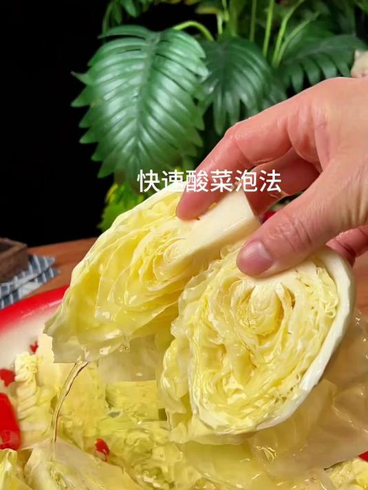 想要快速的吃上自制泡酸菜 你可以试试像我这样泡一晚就可以吃