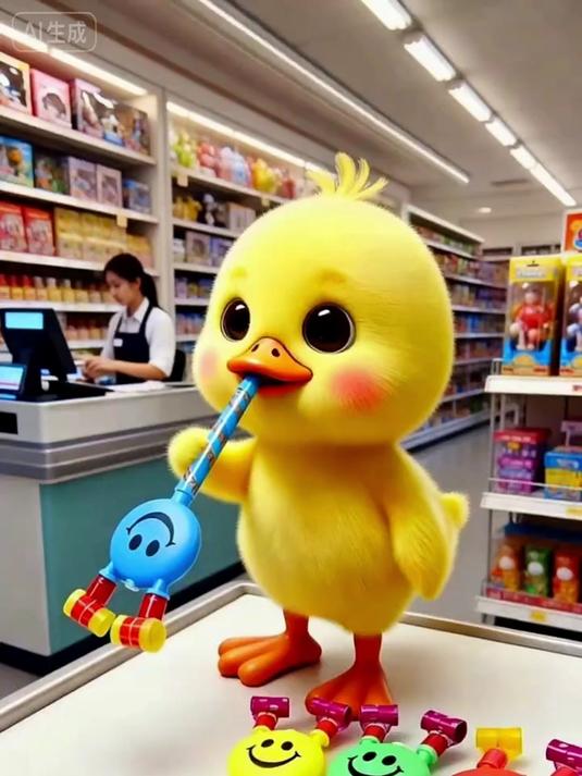 小鸭子买了一个糖果玩具