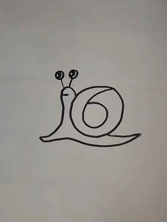 到马蒂斯的画里去,简笔画教程——用数字6画一只蜗牛