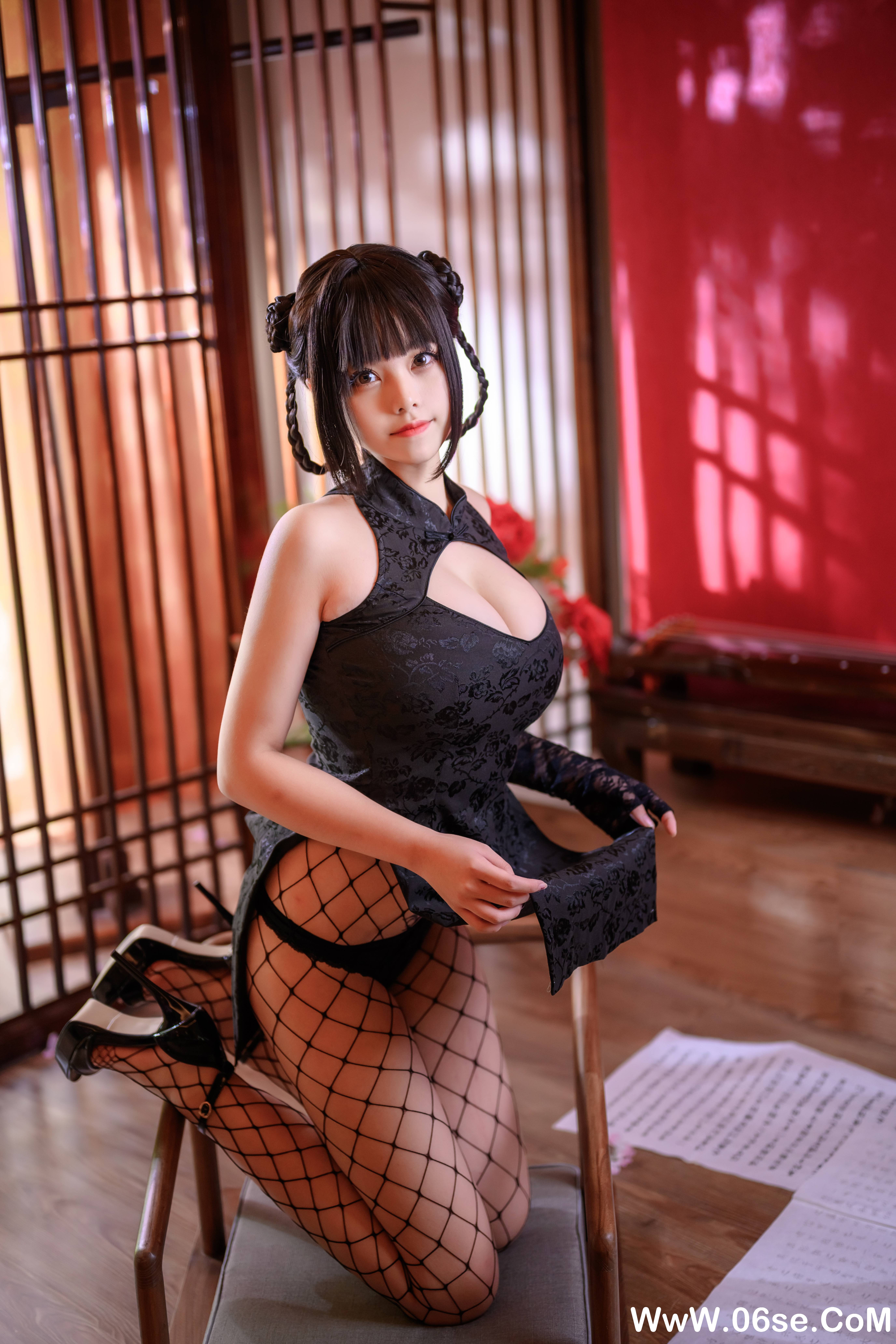 图片[3]-蜜汁猫裘 NO.062 – 魔女旗袍 [56P1.08G]-六色网