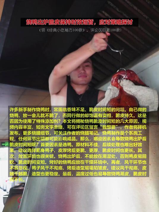 烧鸭出炉脆皮保持时效短暂,应对策略探讨