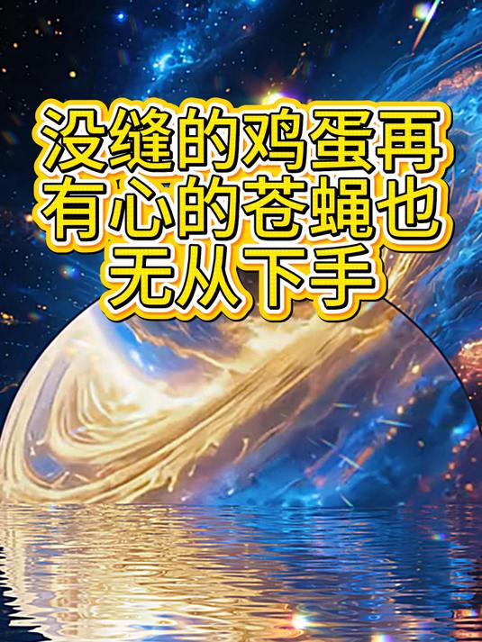 没缝的鸡蛋,再有心的苍蝇也无从下手