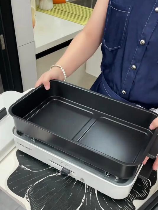 扬子多功能料理锅火锅电煮锅，分体式烤盘烤肉锅煎烤涮煮便捷实用