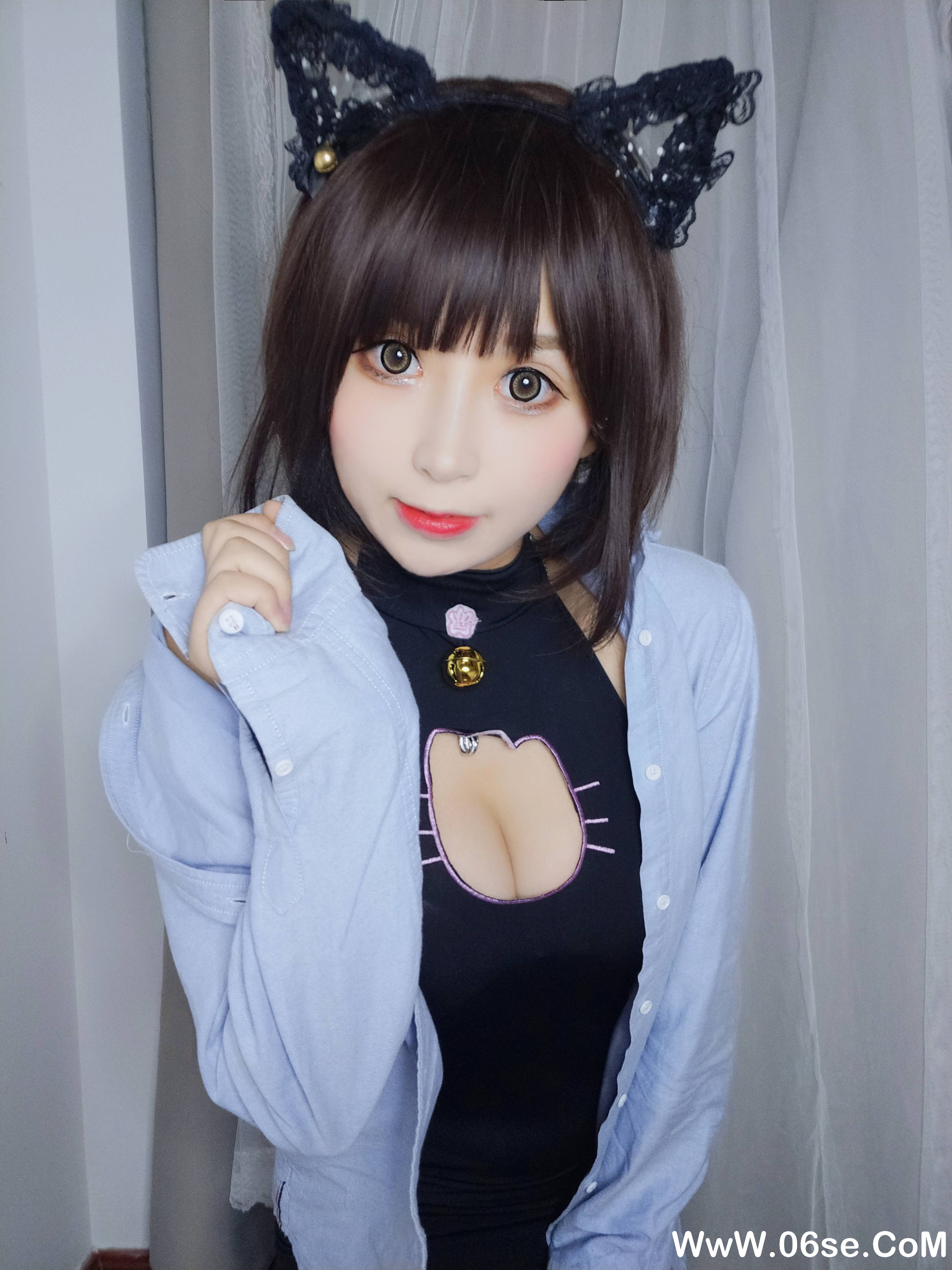 图片[2]-黑米粥 NO.012 – 露背猫咪 [6P+2V94M]-六色网