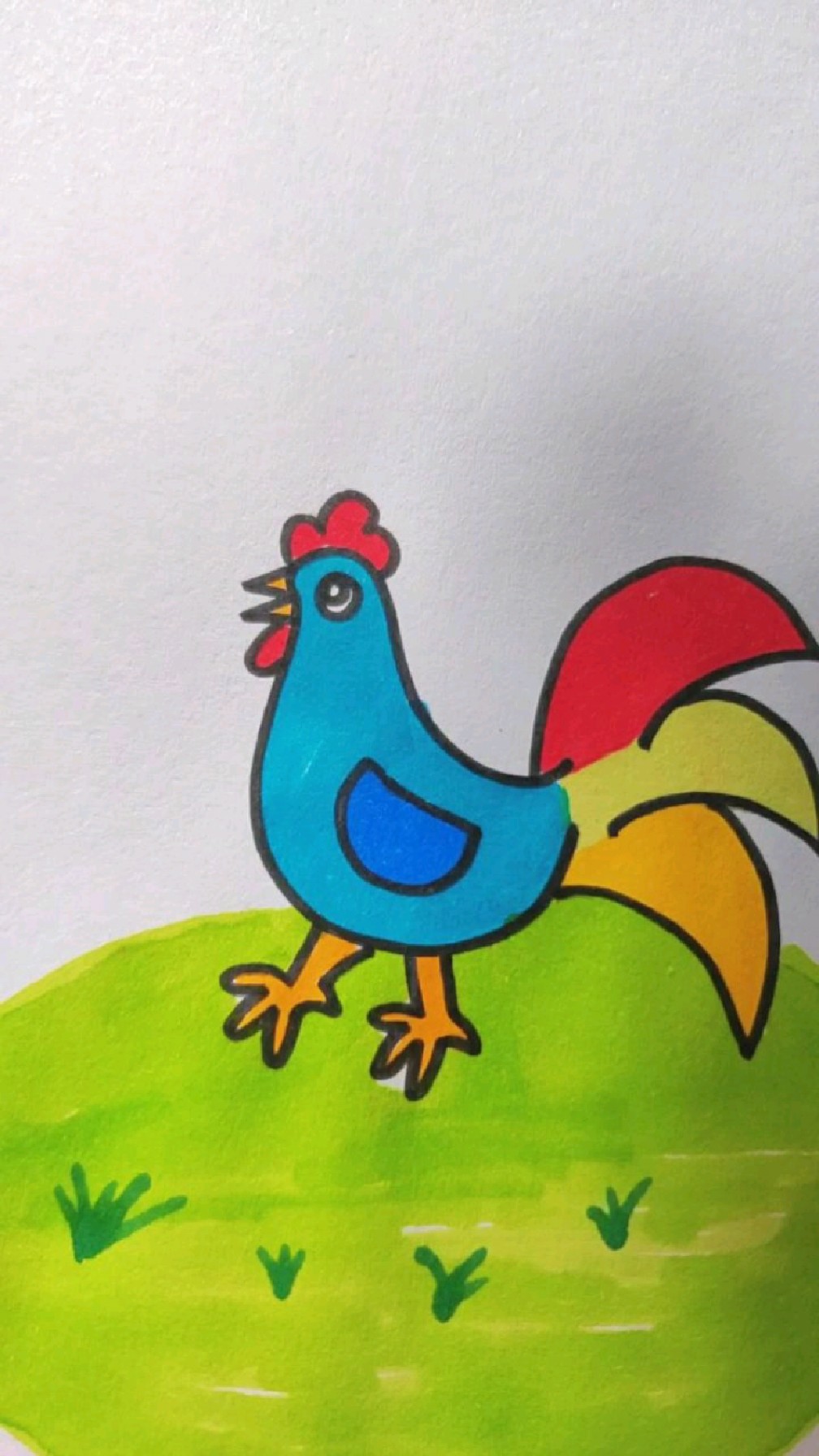画一个只彩色大公鸡