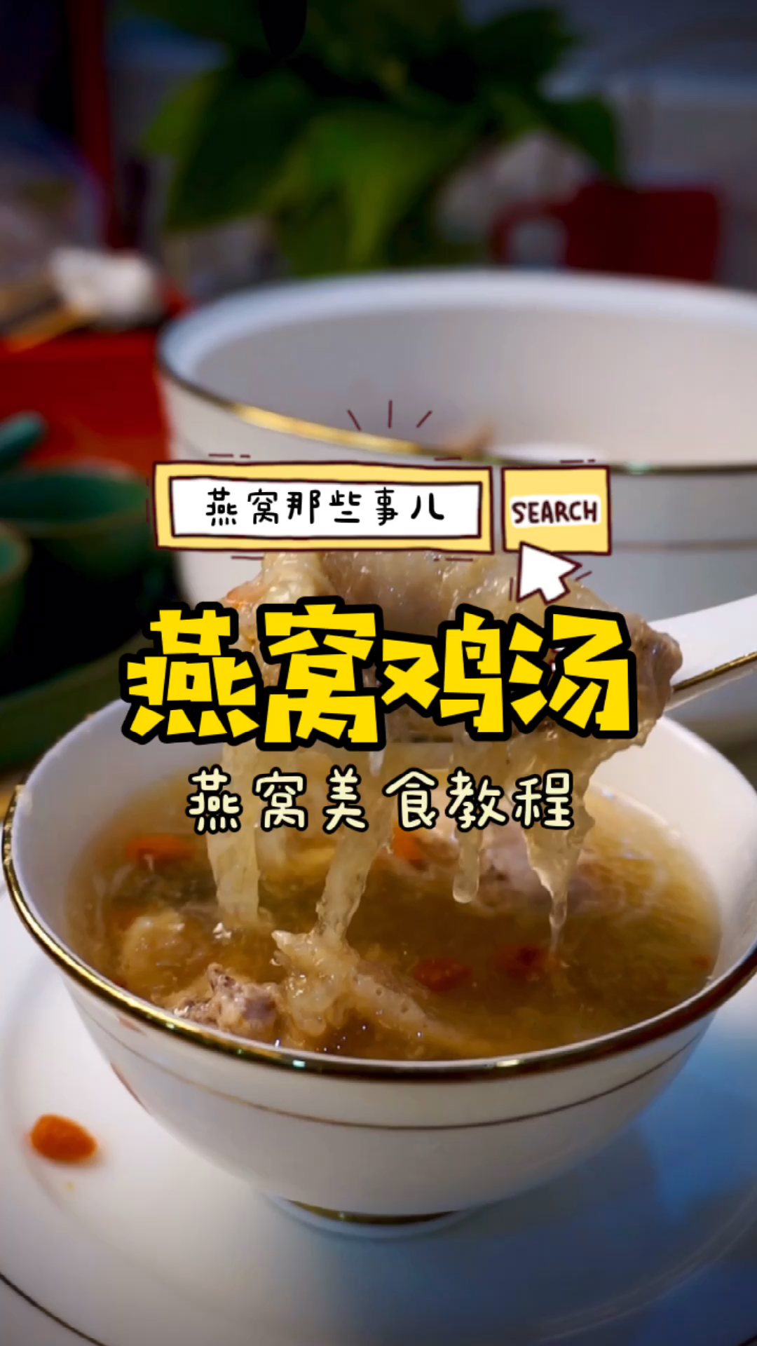 燕窝美食炖煮燕窝:燕窝鸡汤