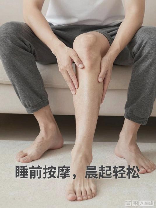 睡前按摩小腿肌肉，缓解酸胀防抽筋，晨起走路不酸痛！
