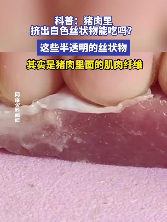科普:猪肉里挤出白色丝状物能吃吗?
